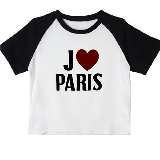 T-shirt manches courtes col rond femme, streetwear, vintage, doux, bébé, Y2K