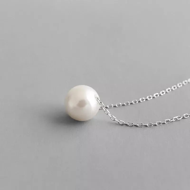 925 Sterling Silver Fashion Elegant Pearl Necklace Pendant for Women Girls Jewelry Wedding Engagement Party Daily Accessories