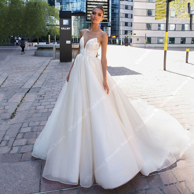 Czysta biała bufiaste rękawy satynowa suknia ślubna Sexy suknie ślubne z odkrytymi ramionami w linii nowy prosty styl dworski pociąg Vestidos De Novia
