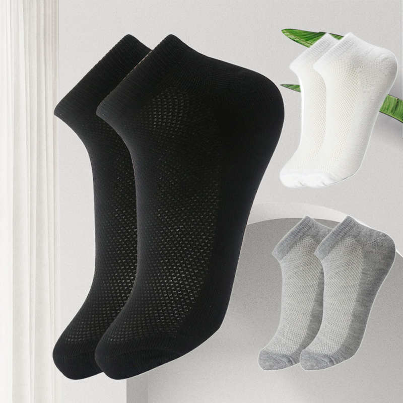 6 Paar Hoge Kwaliteit Heren Sokken Zwart En Wit Effen Kleur Business Korte Enkelsokken Unisex Ademende Sokken Maat EU38-47