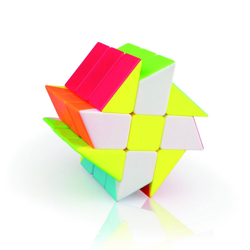 Il più nuovo 3x3 Windmill Cube Magic Puzzle rompicapo adesivo spazzolato 56mm Educational Black Twisty Stickerless Toys For Kids