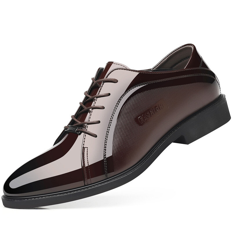 Zapatos de charol de calidad para hombre, calzado de vestir suave, color marrón, para boda, talla 38-48, novedad de 2024