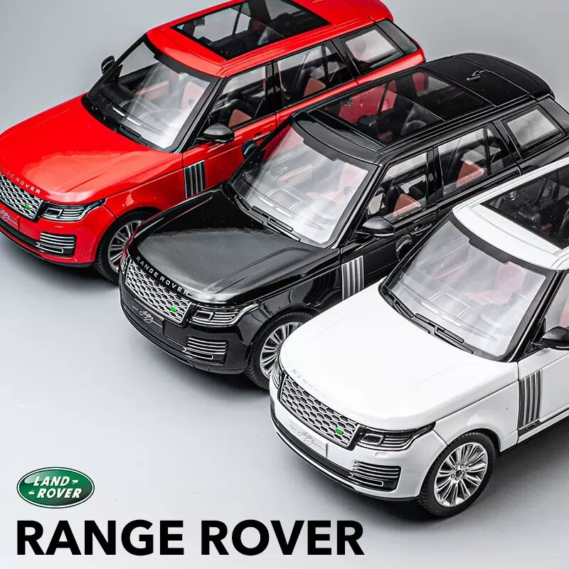 Coche de juguete grande Land Rover Range Rover 1:18, modelo de aleación, simulación de sonido y luz, Colección para niños, regalo de decoración