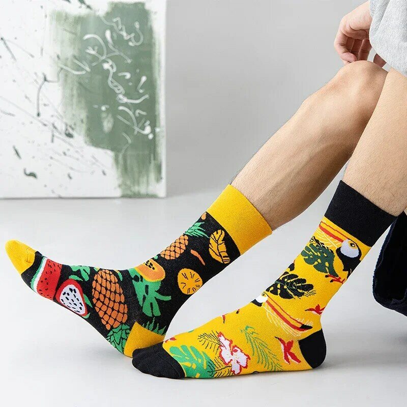Nova moda meias, primavera e verão ab meias, cor contraste meias, bonito japonês meados de tubo meias