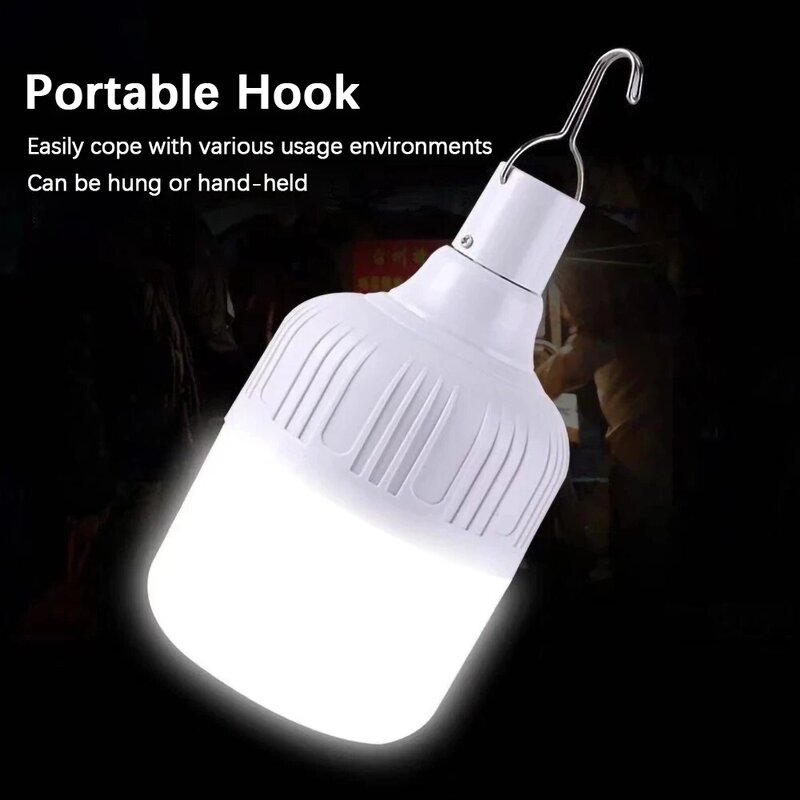 Portable Led Light Rechargable Hanging Lantern Rechargeable Lamp Fishing Camping Equipment Spotlight Flashlight Emergency Light