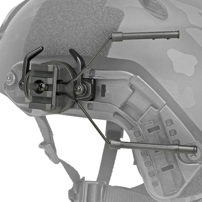 SALE Tactical Fast Rail Mounts Headset Helmet Adapter Set Airsoft Paintball Headset Holder 360 Rotation Rail Suspension Bracket