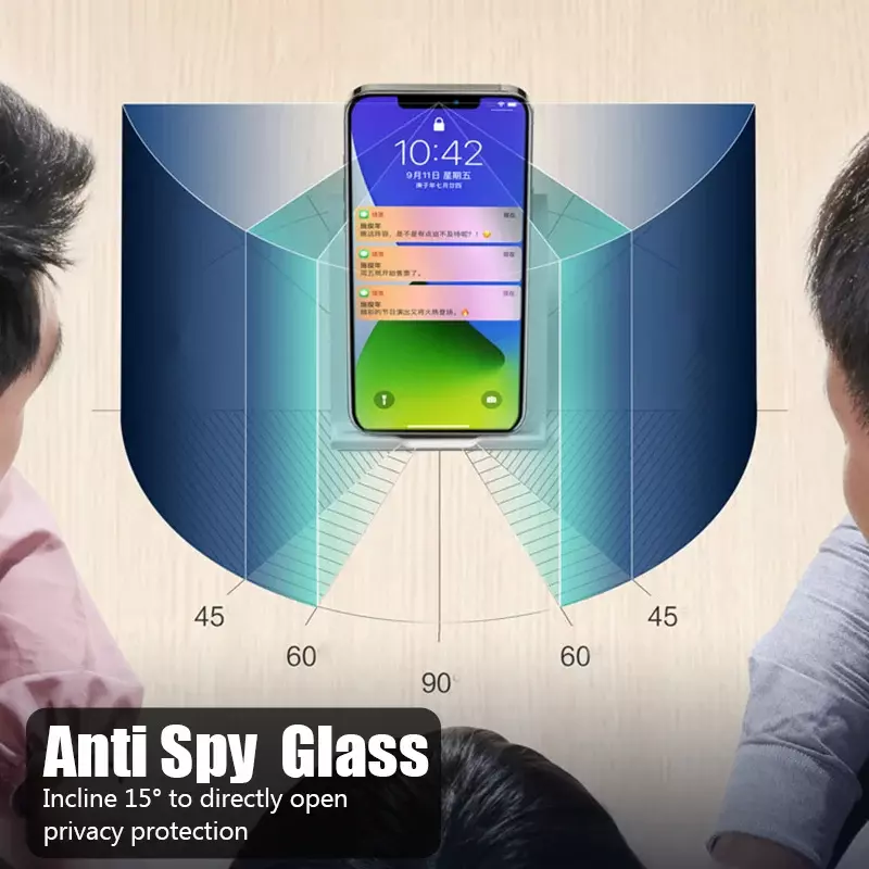 Protecteur d'écran de confidentialité pour iPhone 15 Pro Max, verre anti-espion pour iPhone 15, 14, 13, 12, 11, XS Max, Poly 7, 8 Plus, verre guatémaltèque, 1-4 pièces