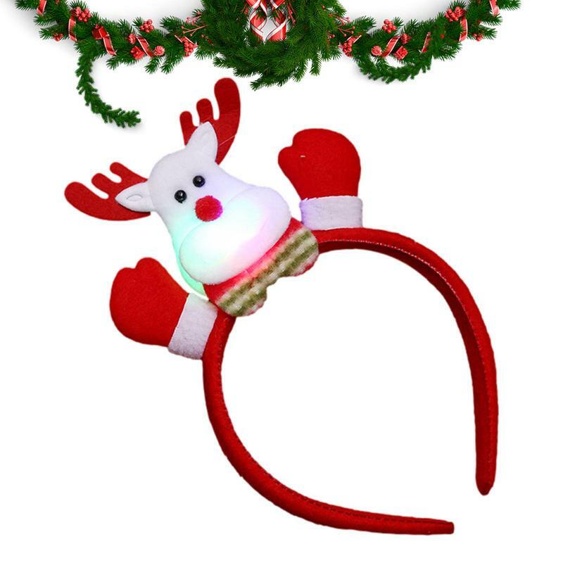 Diadema de Papá Noel para niños, disfraz de Navidad iluminado, accesorios para fiestas navideñas