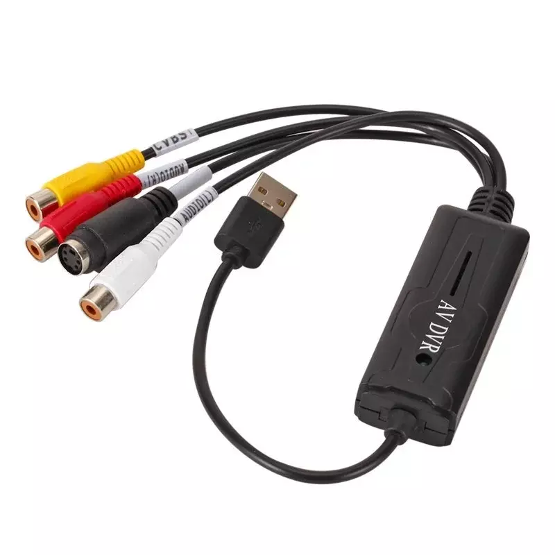 Av rca to USB 2.0ケーブルアダプター、オーディオビデオキャプチャカード、pcケーブル、TV用コンバーター、DVD、vhsキャプチャデバイス