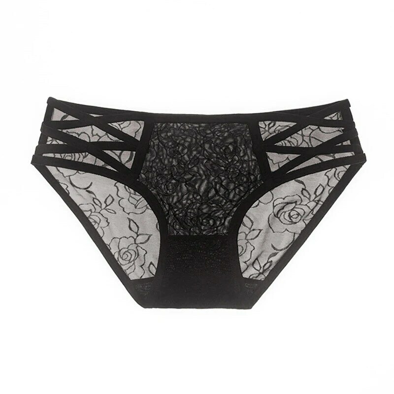 Women Intimates Underwear Erotic Hollow Cross Bandage Breathable Panties G-String Briefs