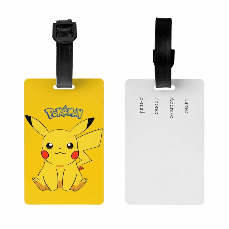 Personalizado Pokemon Pikachu Tag Bagagem, Privacidade ID Rótulo Capa, etiquetas Bagagem