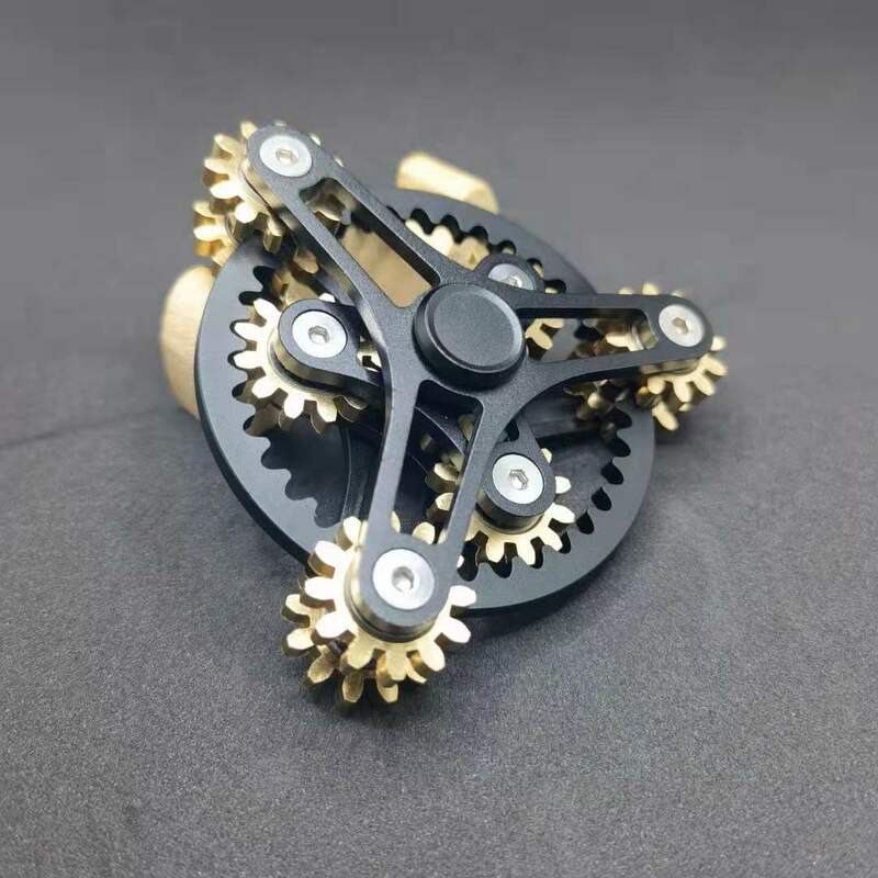 Delicateness Gear Hand Spinner All Copper Fidget Spinner Nine Teeth Linkage Edc Metal Alloy Spinner Focus Toys Stress Relief