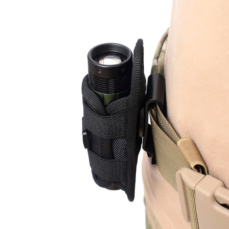 Custodia tattica in Nylon per supporto per fondina per cintura torcia per cintura resistente custodia per torcia da caccia tasca morbida a 360 gradi