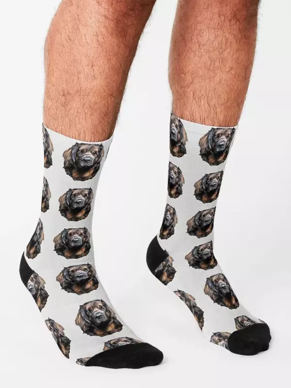 ¡Leonberg-un perro impresionante! Calcetines cortos de diseñador de hockey para hombre y mujer, Invierno