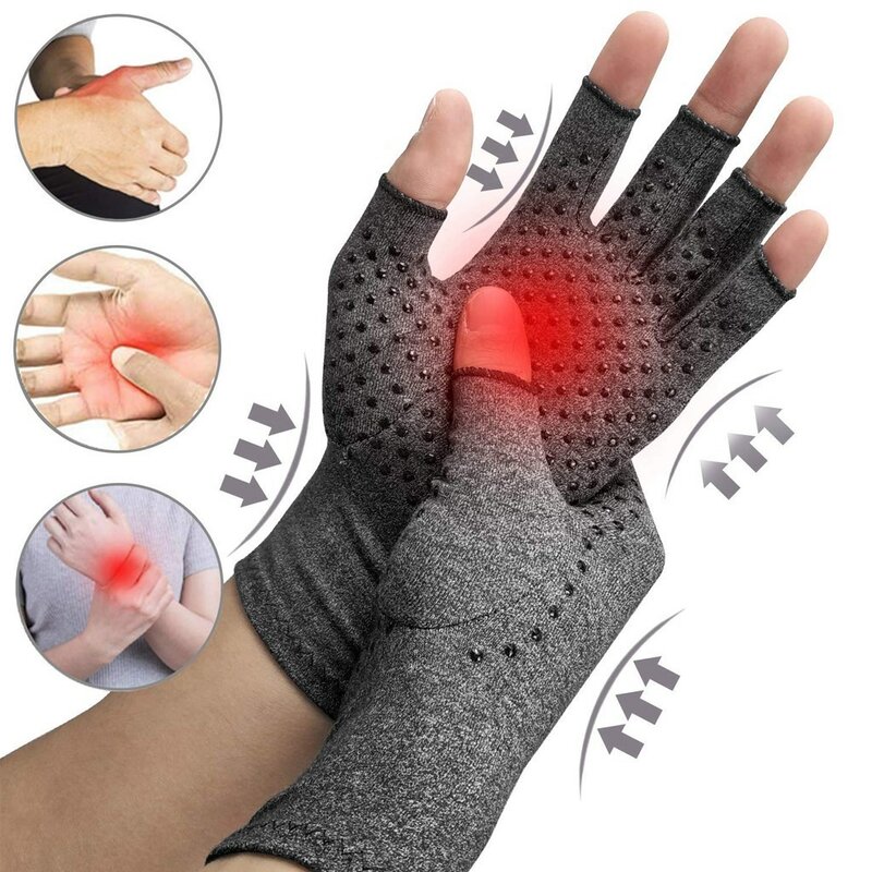 WOSWEIR Compression Arthritis Gloves Non-slip Men Women Wrist Support Cotton Joint Pain Relief Hand Brace Therapy Wristband