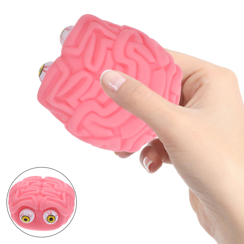 2pcs Toy Eye Ball Popping Brain Shaped Relief Fidget Squeeze Toys