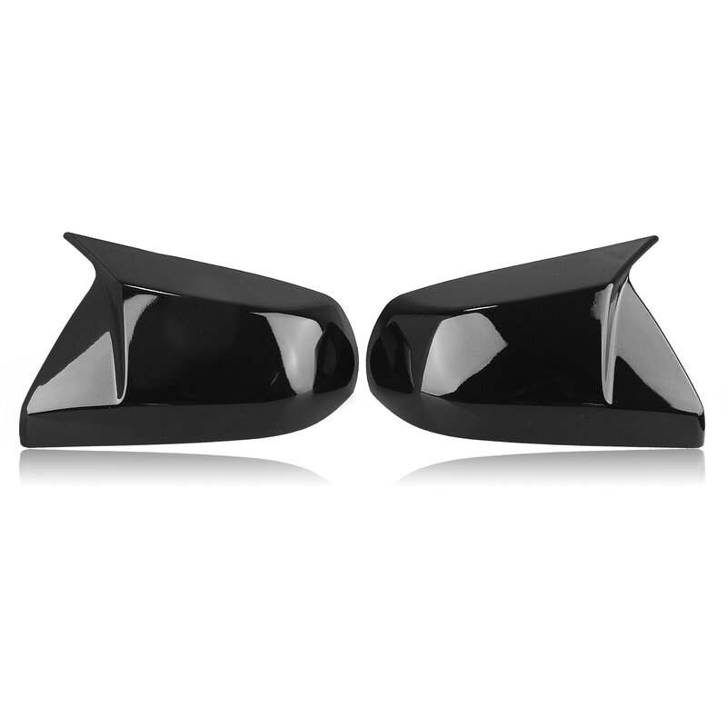 Mirror Cover For Cadillac CT4 ATS 2013-2024 Replacement Carbon Fiber Look/Gloss Black Rearview Cap