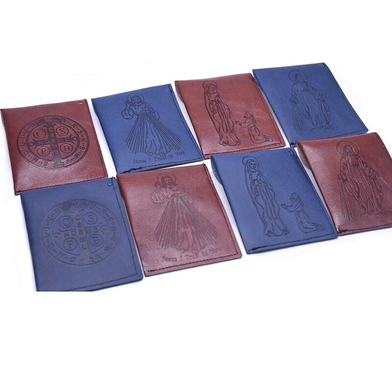 QIGO-PU Leather Rosário Gift Bags, Adequado para Colares Pulseiras, Café Azul Jóias Embalagem, 6.5 cm * 8.5 cm