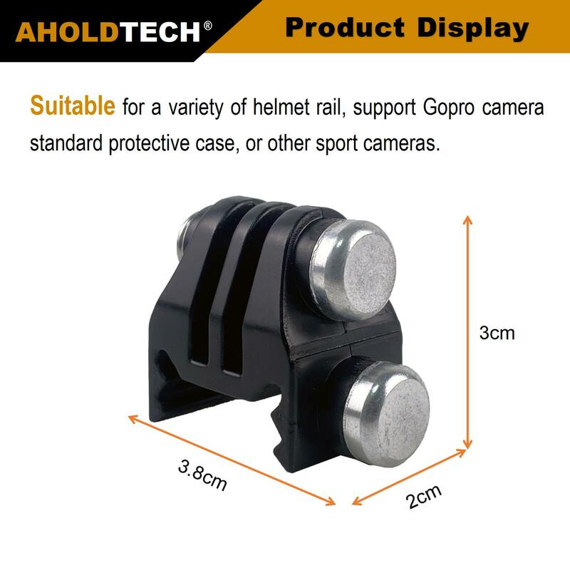 Taktis helm kamera rel tulang ikan, konektor adaptor geser untuk kamera Gopro Hero dan kamera olahraga lainnya