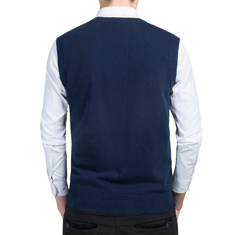 MRMT 2024 новый мужской жилет, свитер, Хлопковый вязаный жилет для мужчин, свитер с V-образным вырезом, пуловер без рукавов, топы, жилеты