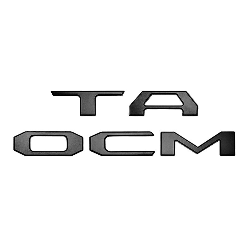 3D Raised Tailgate Insert Letters Emblem for Toyota Tacoma -2019 Emblem Inserts (Matte Black)