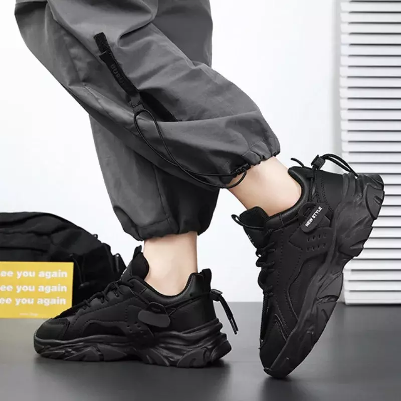 Zapatillas de deporte de alta calidad para hombre, zapatos deportivos informales con plataforma elástica cómoda, calzado de estilo Simple a la moda, Tenis masculinos