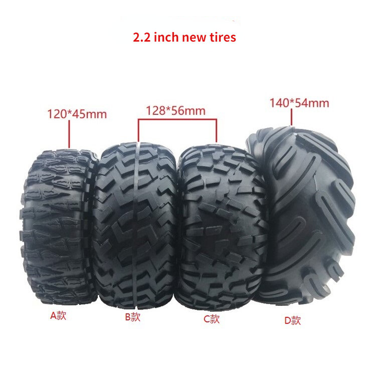 Neumático todoterreno de cuero resistente al desgaste para coche de juguete, simulación de escalada, 1 piezas, 1: 10, 2,2 pulgadas, con esponja