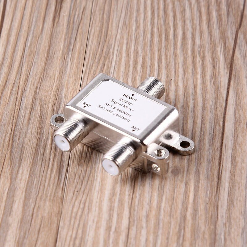 Hot 2 in 1 2 Ways Satellite Splitter TV Signal Cable Waterproof TV Signal Mixer SAT/ANT Diplexer Light-weight & Compact