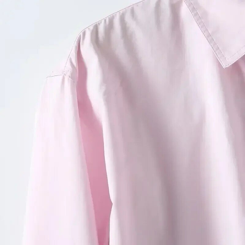 Damen Mode neue Französisch Temperament Freizeit versteckte Knopf langes Hemd Retro Revers Langarm Chic Top