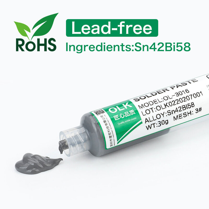 Low Temperature Lead-free Syringe No Clean Solder Paste For Iphone Repair Led Sn42bi58 138℃ Smd Welding Paste