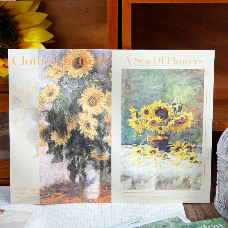 愛と花のシリーズポストカード、diyの新鮮な花のメッセージ周年カード、フェスティバルの紙吹雪ギフト、30個セット