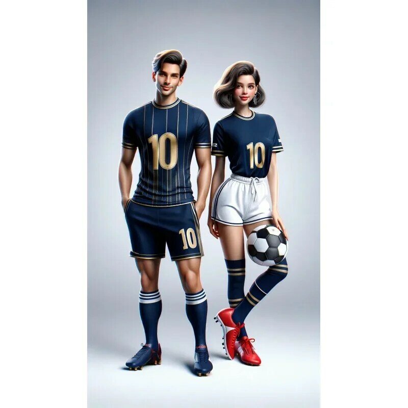 2024 nowy styl dla dzieci sweter piłkarski dla chłopców młodzieżowy sweter piłkarski dla dorosłych dres do piłki nożnej Messi nr 7 nr 10 krótki