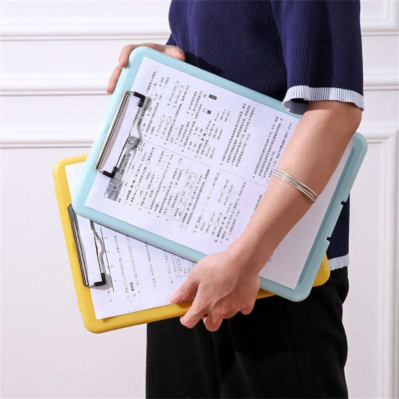 Portapapeles de plástico A4 con caja de archivo, carpetas de archivos de documentos, almohadilla de escritura con almacenamiento para papeles, papelería de enfermera