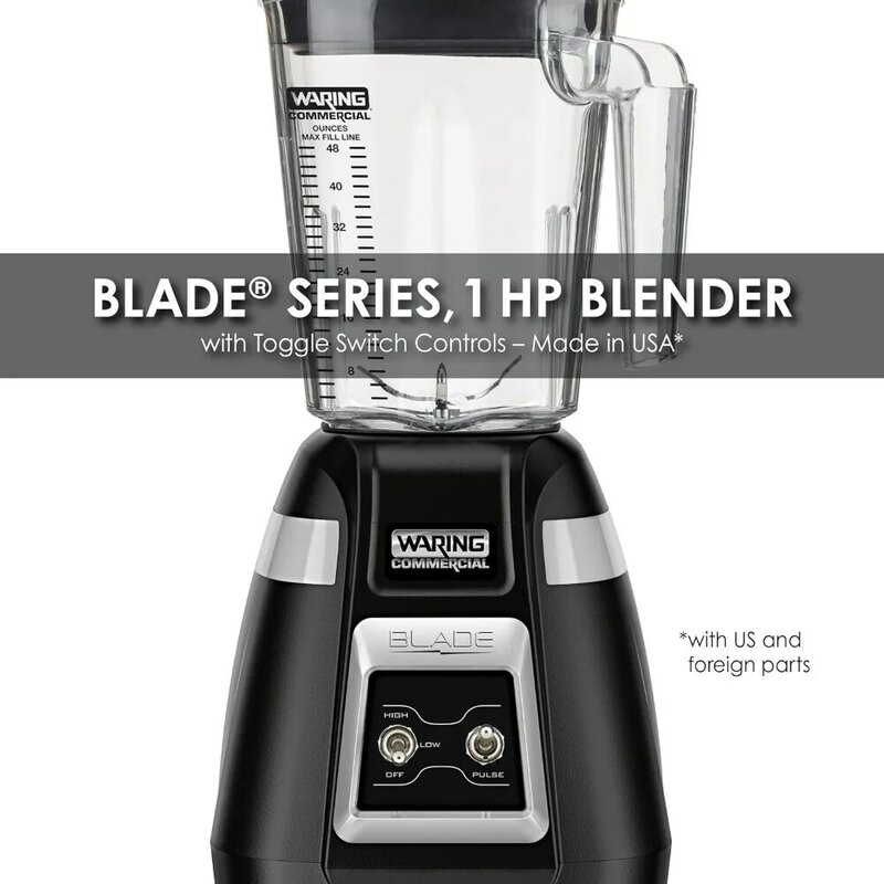 Waring komersial BB300 Blade 1 HP Blender sakelar sentuh kontrol dengan fitur pulsa dengan 48 oz bebas BPA Copolyester