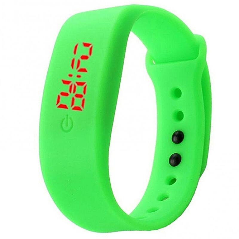 Jam tangan Digital untuk pria dan wanita, jam tangan gelang Digital olahraga tampilan LED, jam tangan pelajar tahan air untuk pria dan wanita