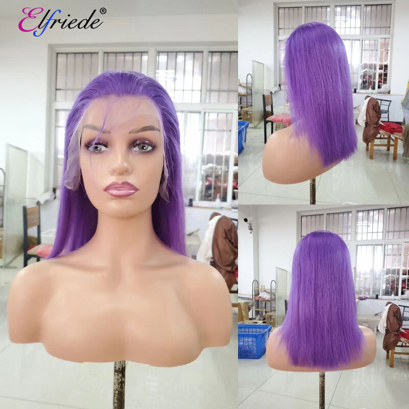 Elfriede Purple Bob Wig Lace Front Human Hair Wigs 4x4 Lace Closure 13x4 13x6 Lace Frontal Colored Short Bob Hair Wigs for Women
