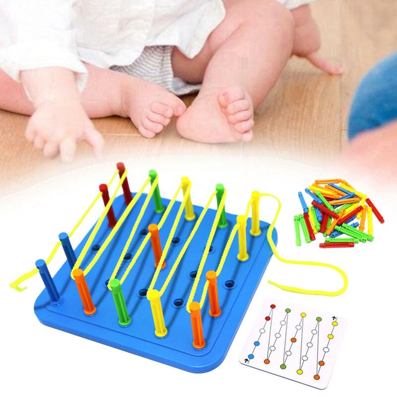 Juguete de viaje Montessori para niños, juguete de roscado con cordones, 1, 2, 3, 4, 5, 6