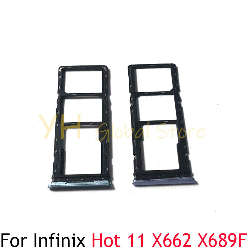 Untuk Infinix Hot 11 X662 X662B X689F / Hot 11S X6812 Sim Slot kartu baki pemegang kartu Sim bagian perbaikan