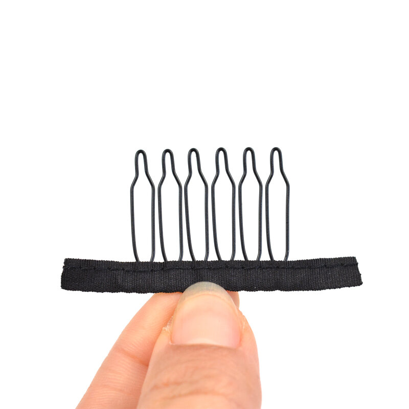 12 Stück Spitze Perücken clips 6-Zähne Stahl zähne Perücke Zubehör Werkzeuge mit Stoff Perücke Kämme für die Herstellung von Perücken kappen