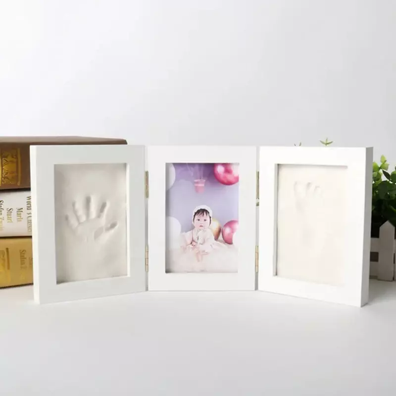 Newborn Baby Handprints and Footprints Photo Frame with Clay Kit Baby Boy Girls Souvenirs Toys Gifts Baby Products Home Decor