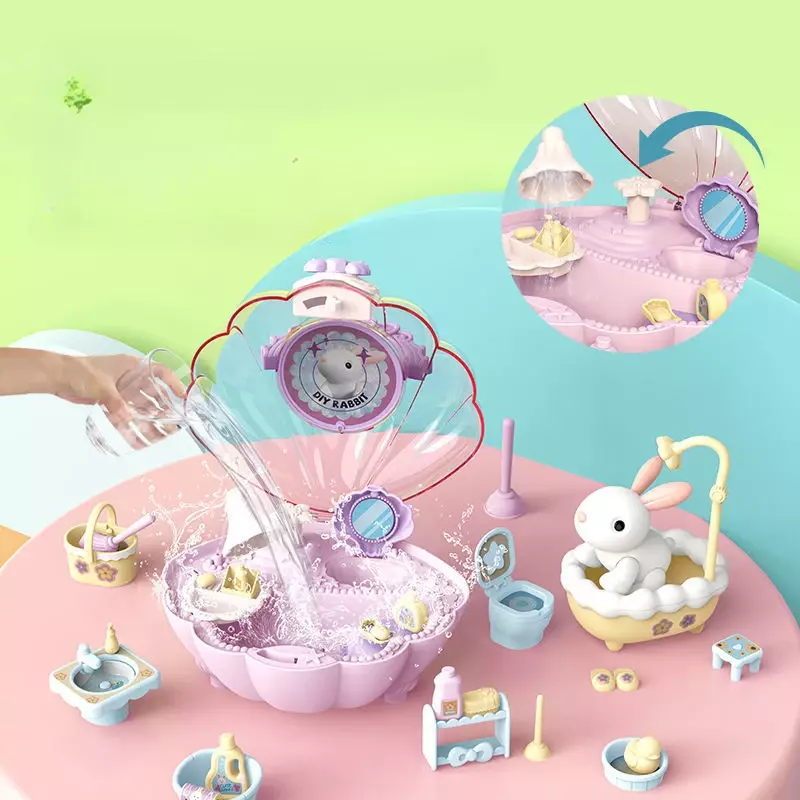 Simulation Animal Model Rabbit Pet Girl Toy House Children Play House Doll Birthday Gift