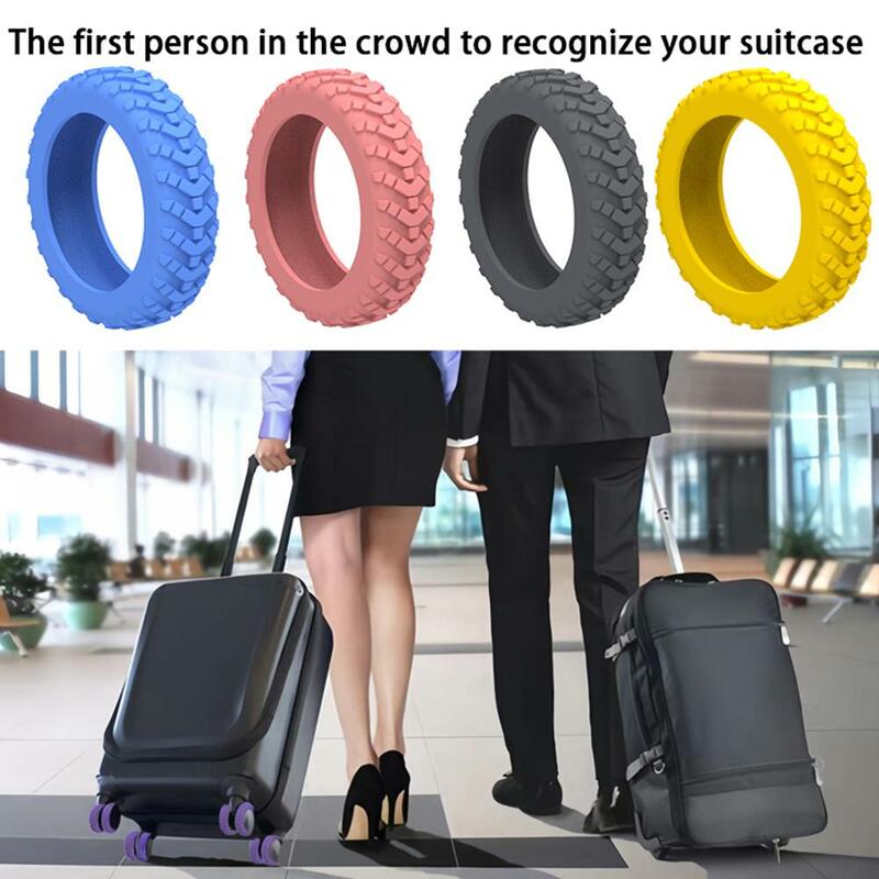 8PCS Silicone Wheels Cover Luggage Suitcase Wheels Protector Cover Trolley Case Castor Sleeve Reduce Noise Wheels Guard Cover