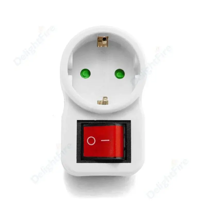 EU Electrical Socket With ON/OFF Switch 2 Pin 4.8mm European Standard Adapter Expansion Socket Power Extension Plug Converter