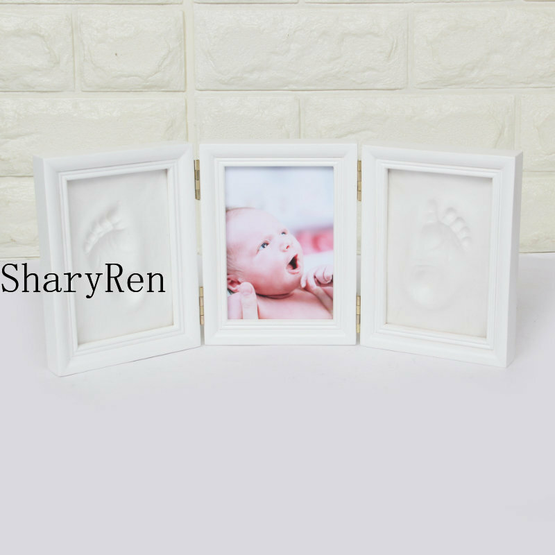 Newborns Photo Frame Baby Molds 3D DIY Soft Clay Inkpad Handprint Footprint Kids Exquisite Souvenirs Casting for Home Decoration