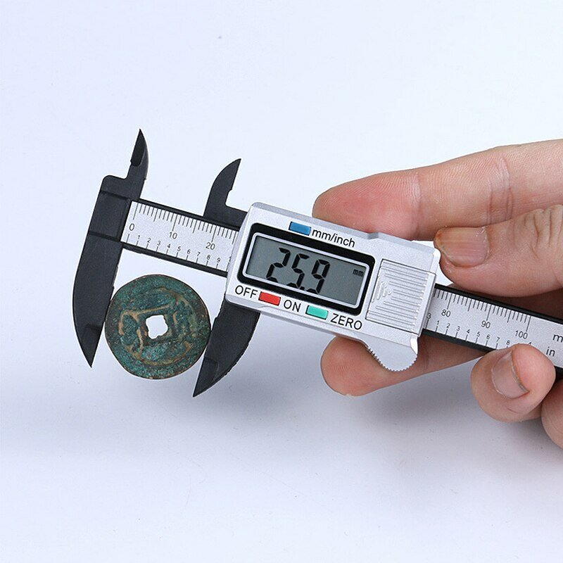 Calibrador de plástico Vernier, calibrador de pantalla digital, mini calibrador de reproducción de texto, herramienta de medición de 0 a 150mm, 1 unidad