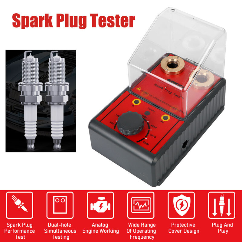 100- 240V Auto dual hole nozzle high voltage test bench ignition system tester spark plug jump fire tester auto diagnostic tools