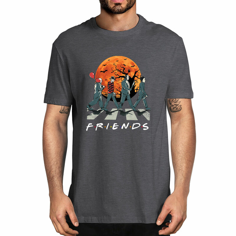 Camiseta de gran tamaño para hombre y mujer, camisa de algodón 100% inspirada en personajes de Halloween de Friends, películas de terror, ropa de calle informal, novedad de verano