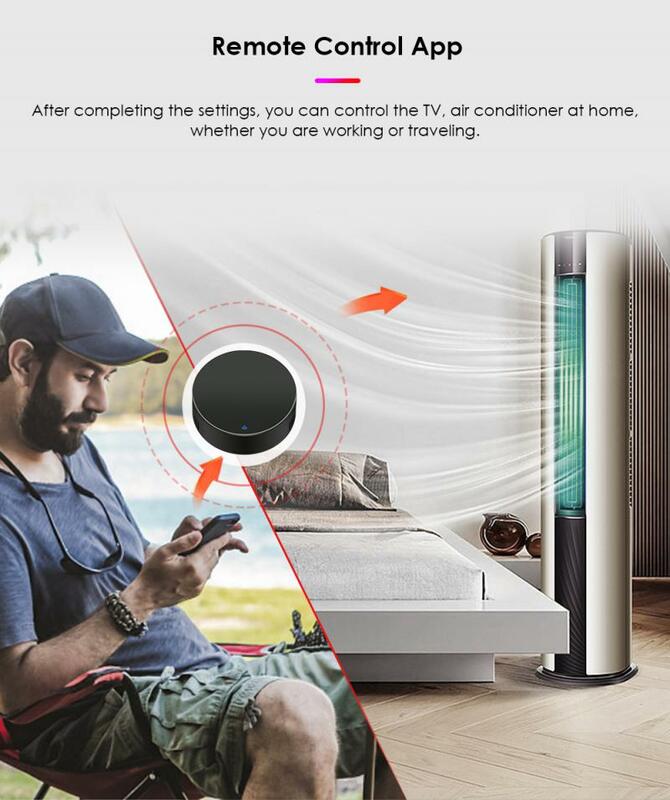 Tuya รีโมทคอนโทรล IR อัจฉริยะสำหรับสมาร์ทโฮมระบบอัตโนมัติ, เปลี่ยนทีวี DVD Aud AC REMOTE ใช้ได้กับ Alexa Google Home