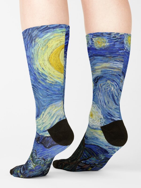 Starry Night-calcetines de Vincent Van Gogh para niños, medias de Liga brillantes, medias para niñas
