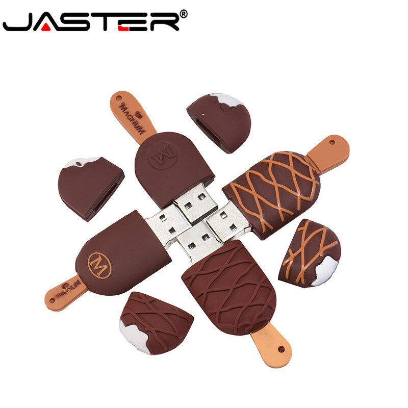 JASTER الجديدة لطيف الآيس كريم محرك فلاش USB USB 2.0 حملة القلم التوابع ذاكرة بندريف 4 GB 8 GB 16 GB 32 GB 64 GB هدية